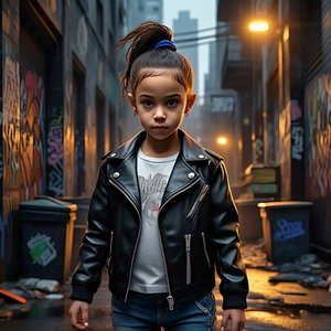 แจ็กเก็ตแฟชั่นหนังแกะแท้สำหรับเด็กผู้หญิงแจ็คเก็ตแฟชั่นหนังแกะแท้สำหรับฤดูหนาวแขนยาวสำหรับนักขี่มอเตอร์ไซค์ - Product Image 2