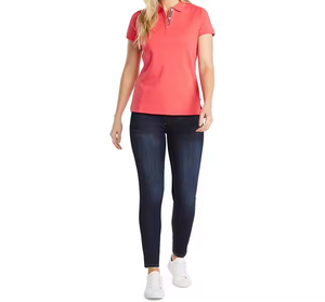 High Quality Custom Women's Short Sleeve Polo Shirt Fashion Comfortable Breathable Casual Polo Shirt - Product Image 1