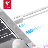 FLYCDI - Cable de Datos USB Tipo C de Carga Rápida, Trenzado, Universal, de 1 Metro, para Teléfonos Móviles iPhone
