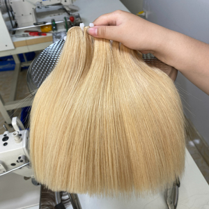 9a,10a,12a extensiones de cabello humano liso de hueso, extensiones de cabello de color rubio, pieza de cabello virgen, trama genius - Product Image 1