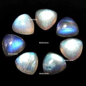 Novo Labradorite Brilhante Trilhão Forma Cabochon Gemstone Solto Para Fazer Jóias