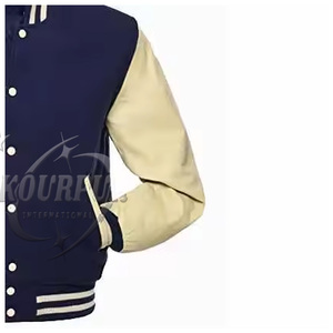 Nouvelle arrivée : Veste universitaire pour homme, style varsity, col montant, polyester/coton/viscose, manches en laine, grandes tailles, hiver, personnalisable - Product Image 4