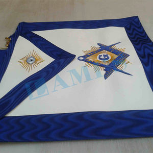Meilleur matériel tablier de franc-maçon équerre et boussoles tablier de décoration maçonnique brodé à la main personnalisé - Product Image 6