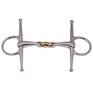 Mejilla completa con doble articulación, Productos Ecuestres de plata alemana, con boca de plata alemana y mangos de acero inoxidable - Product Image 1