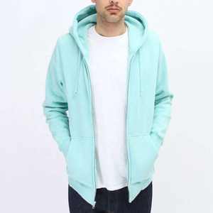 Sudadera con capucha larga y cremallera para hombre, ecológica, de otoño, de alta calidad, 100% algodón polar, ligera, transpirable, bordada - Product Image 4