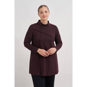Blusa de Punto con Cuello Alto y Encaje Bordado Vintage para Mujer, Oficina, Primavera, Otoño - Product Image 1
