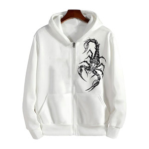 เสื้อฮู้ดขนแกะแบบหนาสำหรับผู้ชายเสื้อผ้ามีซิปเต็มตัวพิมพ์ลายแนวสตรีท - Product Image 1