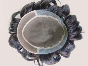 วิกผมอินเดียเรมี100% สำหรับผู้ชายวิกผมตรงลูกไม้ด้านหน้าสำหรับศีรษะล้านปรับแต่งได้แบบ Q10 - Product Image 5