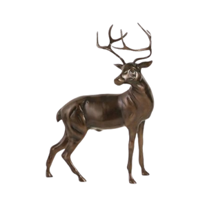 Cerf fabriqué à la main en aluminium coulé argenté Articles de table Décorations d'intérieur Paire de cerfs décoratifs en aluminium Renne - Product Image 5