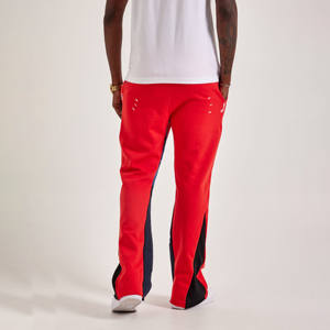 Red Color Top Quality Flared Sweatpants 100% Cotton Fleece 380gsm Best Quality Jogger Sweat-Pants with Pocket For Men - Product Image 3