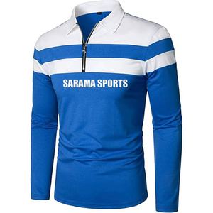Polo de manga larga con impresión por sublimación de pieza completa de alta calidad para hombre, logotipo personalizado - Product Image 2