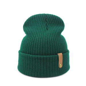 Bonnets Vintage Polyester Long Bonnet Personnalisé Chapeau d'Hiver Étiquette Tissée Extensible Bonnets en Laine 100% - Product Image 1