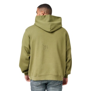 Sudadera con capucha gruesa y pesada en blanco para hombre, sudadera con logotipo personalizado de 400Gsm, Sudadera con capucha de gran tamaño de algodón de Terry francés para hombre - Product Image 3