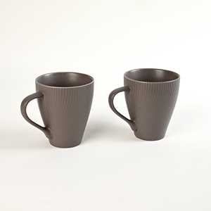 Taza de Café Acanalada, Juego de 2 Tazas de Café de Porcelana Fina, Taza para Beber Café, Té o Leche, Lujosa y Duradera, Ideal para Regalos - Product Image 3