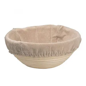 New Natural Decorative Banneton Basket Handmade Rattan Sourdough Proofing Bread Basket Bakeware Round Dough Fermentation Basket