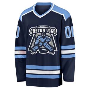 Camiseta de Hockey sobre Hielo Personalizada con Logotipo Impreso por Transferencia de Calor, 100% Poliéster, Secado Rápido y Antibacteriana, Unisex - Product Image 1