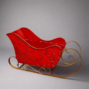 รถเลื่อนซานต้าทำจากไม้อุปกรณ์คริสต์มาสรถเลื่อนไม้มะม่วงตกแต่งกลางแจ้ง - Product Image 2