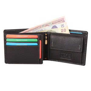 Portefeuille en cuir véritable unisexe Elite à fermeture ouverte avec emplacements pour cartes, couture élégante, fonction portable, design chic, fabrication indienne - Product Image 2