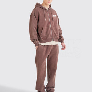 Survêtement délavé à l'acide, tissu doux, coupe décontractée, idéal pour le sport, les tenues décontractées et les vêtements de détente, survêtement tendance délavé à l'acide - Product Image 2