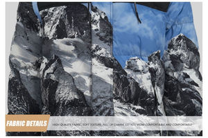 Men Stylish Sublimation Casual Breathable Hooded Zip <b>Long</b> Sleeve Warm <b>Canvas</b> Winter Puffer Jacket - Product Image 2