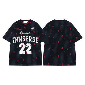 Camiseta de Verano para Hombre, Corte Holgado, Cuello en V, Manga Corta, 100% Algodón, Transpirable, Lavada, para un Look Casual - Product Image 2