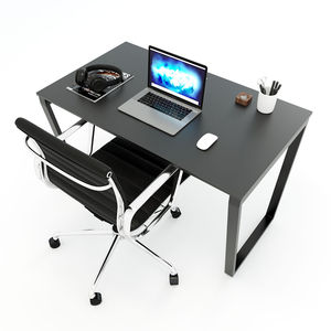 Escritorio de Ensamblaje Trapeze Concept de 120x70cm, Moderno y Minimalista, de Madera de Caucho con Diseño Metálico Plegable para Uso en Oficina - Product Image 4