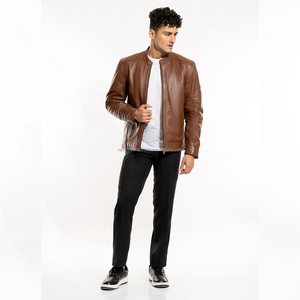 Chaqueta de motorista de invierno de alta calidad personalizada de cuero para adultos, lona para jóvenes, precio al por mayor - Product Image 1