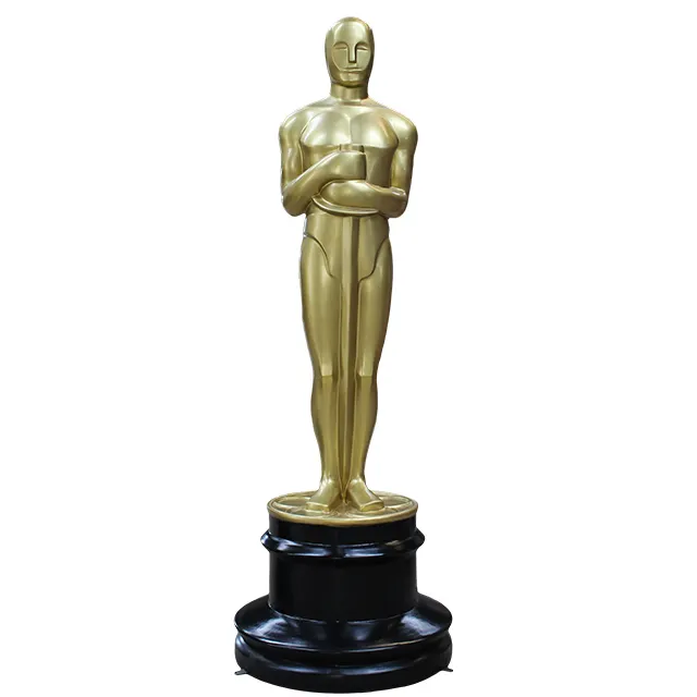 Hot bán Oscar bức tượng cuộc sống kích thước sợi thủy tinh nhựa Oscar bức tượng trang trí nội thất Vàng Trophy