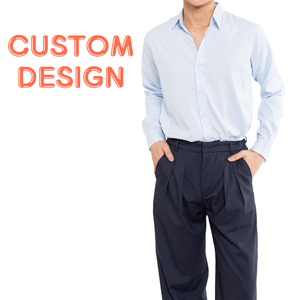 Camisa informal con estampado de rayas antiarrugas para hombre ODM/OEM Top diario de manga larga hecho en Vietnam con técnica de teñido liso - Product Image 1