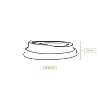 Couvre-gobelets CPLA de 80 mm de diamètre, couleur noire, jetables, écologiques, avec trou pour boire, compostables - 1000 pièces/carton