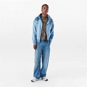 เสื้อฮู้ดแฟชั่นผ้าซับเหงื่อพร้อมซิปทรงหลวมมีฮู้ดปรับได้ - Product Image 4