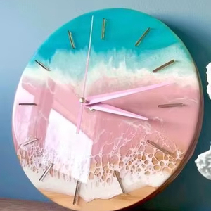 Horloges murales numériques modernes en résine époxy avec motif abstrait pour cadeau de décoration de salon et de cuisine par Antique Creation - Product Image 6