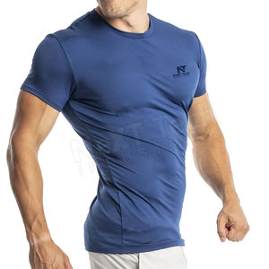 Short Sleeve Custom <b>Logo</b> Men's Fitness T-Shirt Pakistan Made Breathable Quick Dry Cotton/Polyester Regular Fit New Arrival - Product Image 4