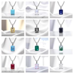 New Arrival Baguette Charm Pendant <b>Necklace</b> Prong Set 10x5 MM Charms Jewelry 925 Sterling Silver <b>Necklace</b> - Product Image 1