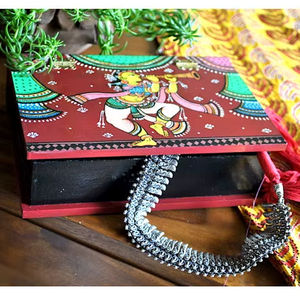 Boîte à bijoux peinte à la main vente chaude cadeaux et artisanat boîtes en bois signes muraux fabriqués en inde - Product Image 1