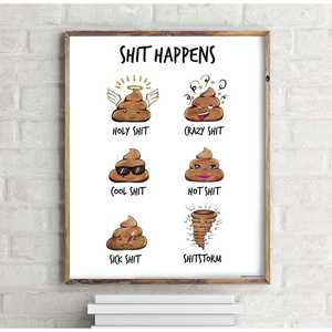 Affiche au design abstrait moderne 'Shit Happens' par Madeleine - Product Image 1