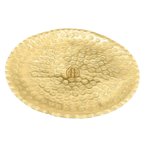 2023 nouveau plateau de service alimentaire martelé en aluminium de forme ronde en or plateau de service pour la fête et la maison - Product Image 3