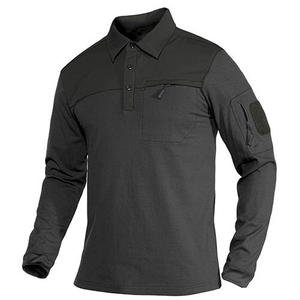 Chemise à manches longues personnalisée pour homme, respirante, légère, en polyester/coton, pour le travail, la sécurité, le paintball, avec fermeture éclair brodée - Product Image 4