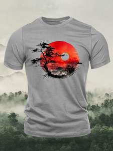 เสื้อยืดคอกลมแขนสั้นเข้ารูปลำลองทรงหลวมเข้ารูปสำหรับผู้ชายผ้าฝ้ายแท้ฤดูร้อน100% - Product Image 3