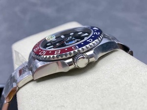 Reloj Mecánico de Lujo para Hombre, Resistente al Agua, con Esfera de Cerámica Roja y Azul, Logotipo Personalizado, Reloj Automático de Alta Gama - Product Image 6