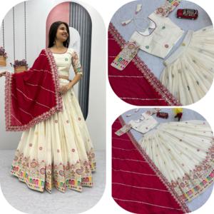 Chaîne de broderie travail Lehenga Choli avec Dupatta pour chaque occasion porter mariée Lehenga Choli à vendre à l'exportation - Product Image 1
