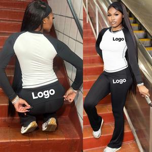 Ropa de contraste para mujer, ropa de gimnasio, mallas ligeras de manga larga de cintura alta, conjuntos de Yoga, conjunto de salón de Fitness para mujer - Product Image 2