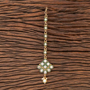 Antique Meenakari Tikka pour femme classique fait à la main avec placage à l'or accessoire de mariage et cadeau très demandé-216404 - Product Image 1