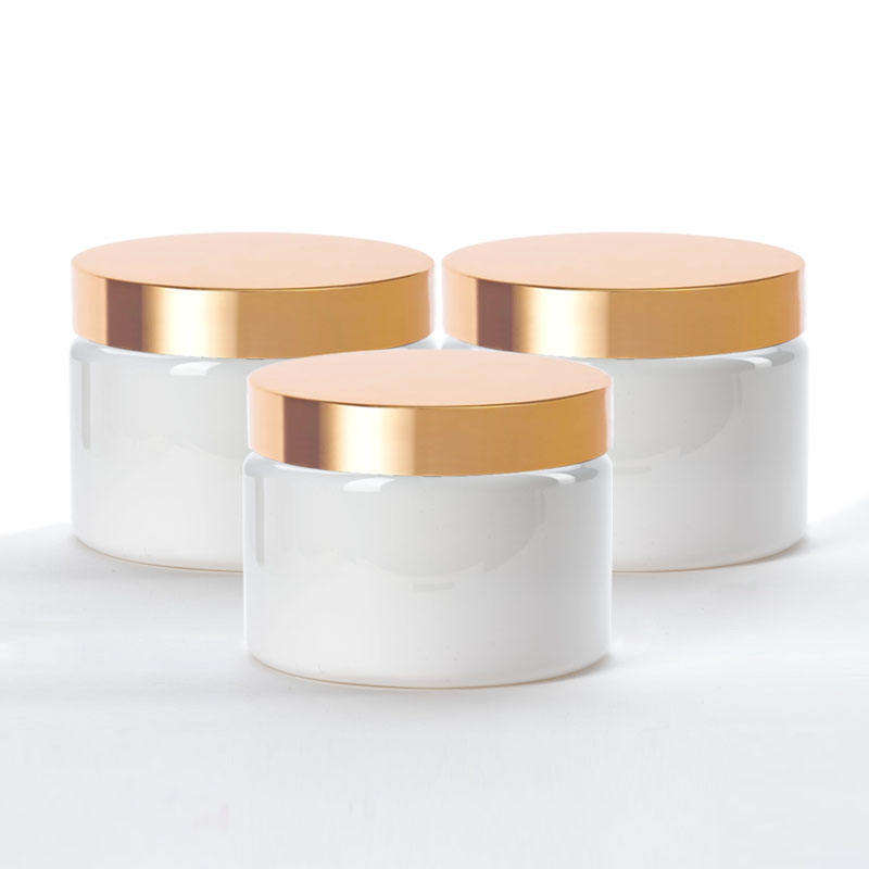 white jar with gold lid
