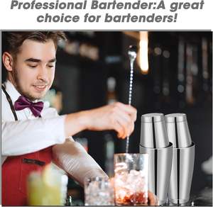 Wholesale Manufacturer Stainless Steel Boston Cocktail <b>Shaker</b> Silver Bar Tool Mocktail Cocktail Mixer Mixing Glass Bartender - Product Image 3