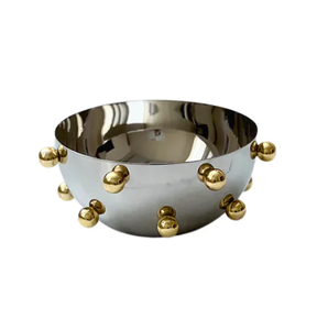 Stainless <b>Steel</b> <b>Bowl</b> Wedding Centerpiece Royal Countertop Decorative Item Brass Stand best Price - Product Image 6