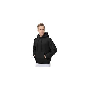 เสื้อมีฮู้ดแบบสวมหัวผ้าฟลีซเนื้อนุ่มพิเศษสำหรับผู้ชายเสื้อกันหนาวปักลวดลายสีพื้นมีกระเป๋าทรงหลวมใส่ในฤดูหนาว100% - Product Image 3