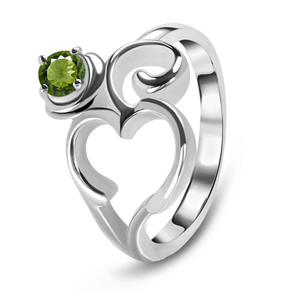 OM Dernière Bague Unisexe en Argent Sterling 925 Moldavite Gemstone Religious Prong Setting Wedding Occasion Ring Unique Unisex Design - Product Image 2