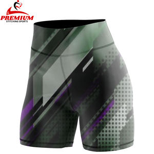 Shorts de yoga souples à taille haute pour femmes avec logo personnalisé, shorts de cyclisme extensibles pour la course à pied et le vélo, short de plage pour femmes - Product Image 5