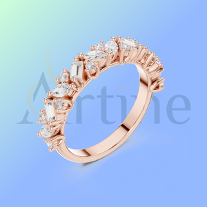 Bijou Bague vintage en or rose 18 carats pour bijoux de mariée - Product Image 1